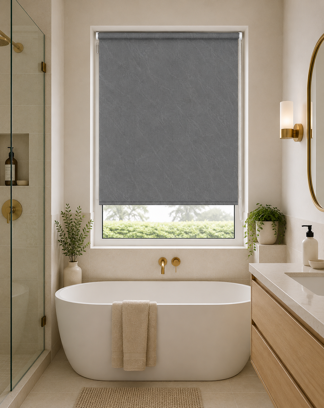 Fiesta Steel - PVC Blackout Waterproof Roller Blind