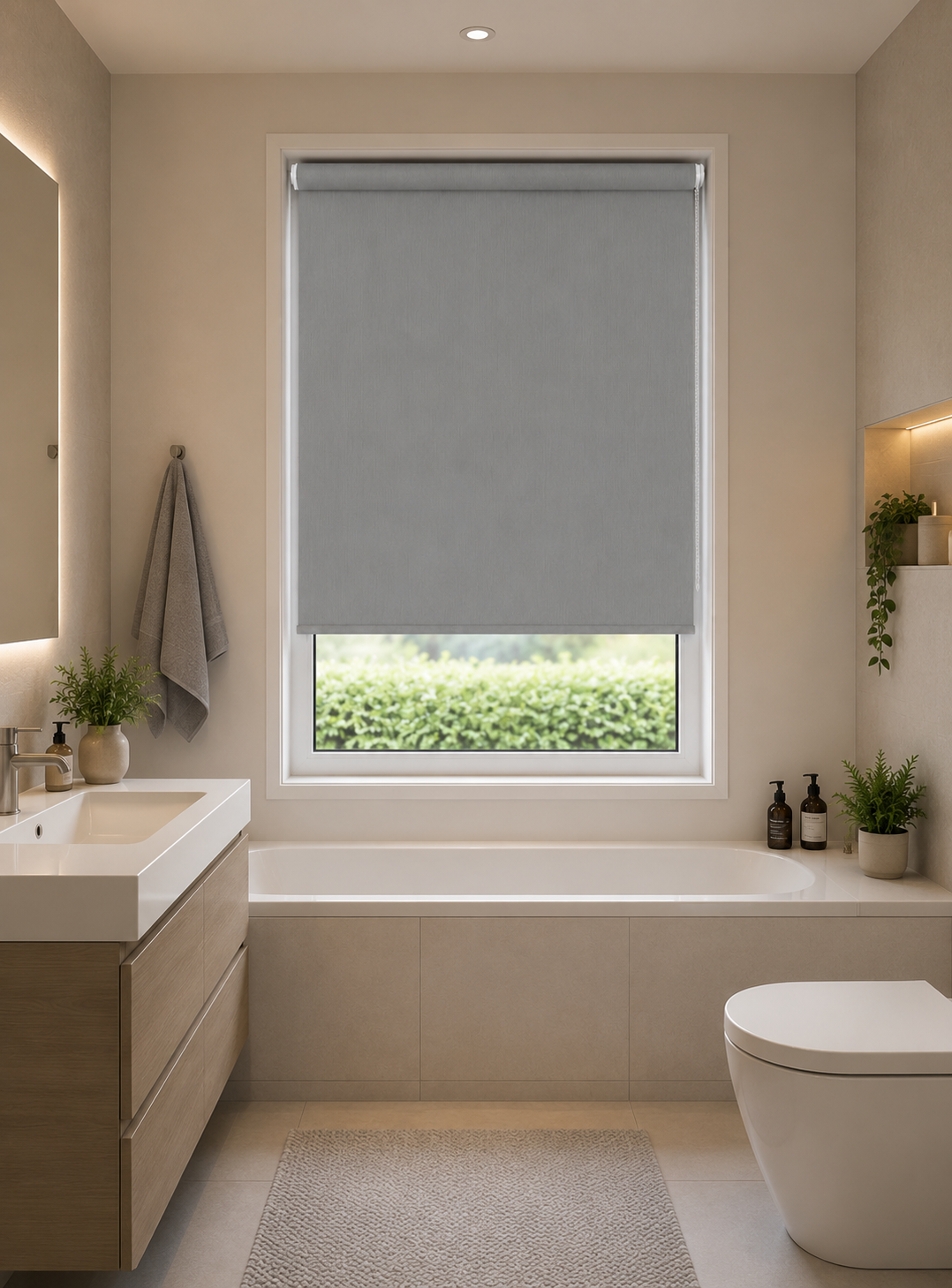 Plaza Steel - PVC Blackout Waterproof Roller Blind