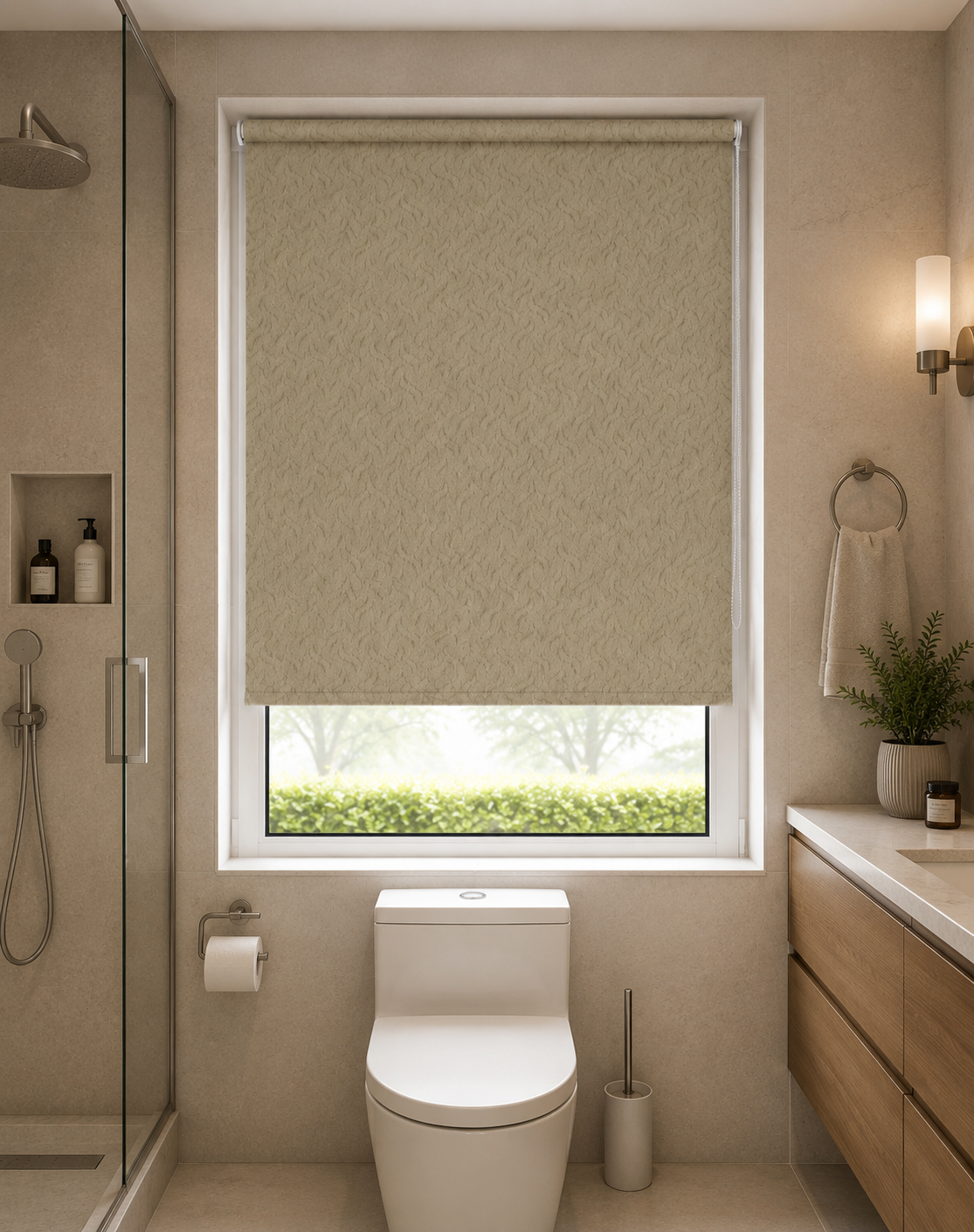 Gravity Cream - PVC Blackout Waterproof Roller Blind