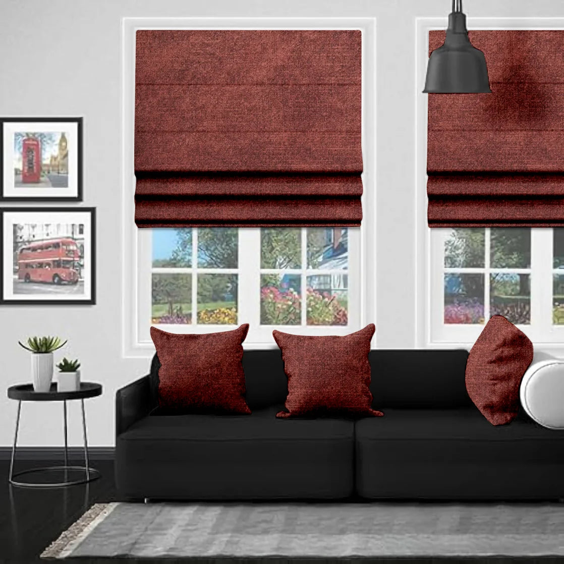 EB Ankara Oxblood Roman Blind