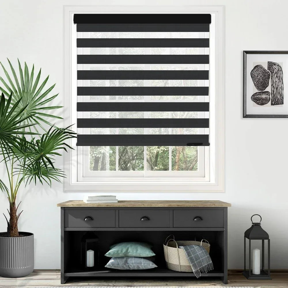 Plain Soft Black - Electrical Day and Night Blinds