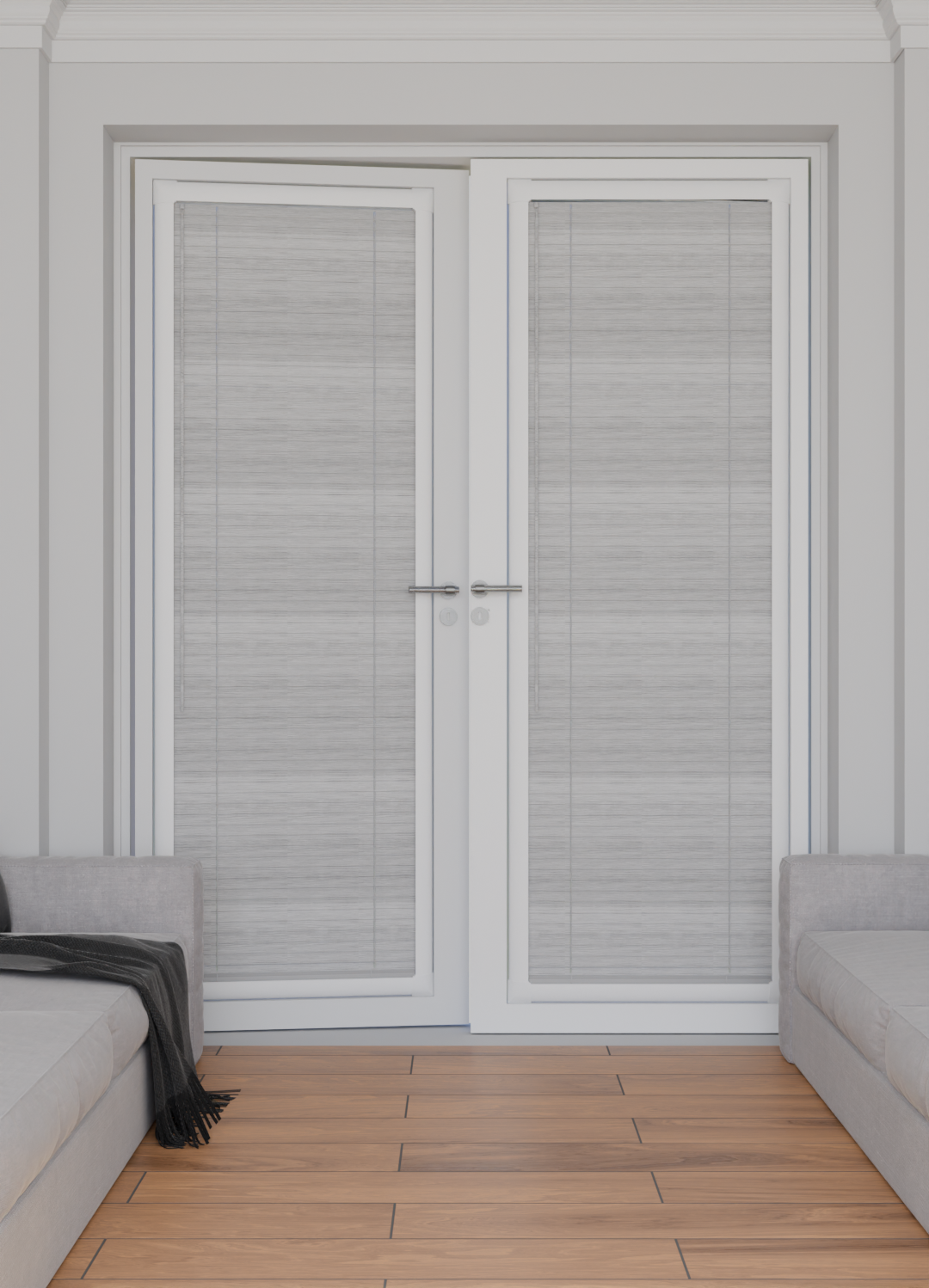 Perfect Fit No Drill Metal Blind - Brushed Silver - 25mm