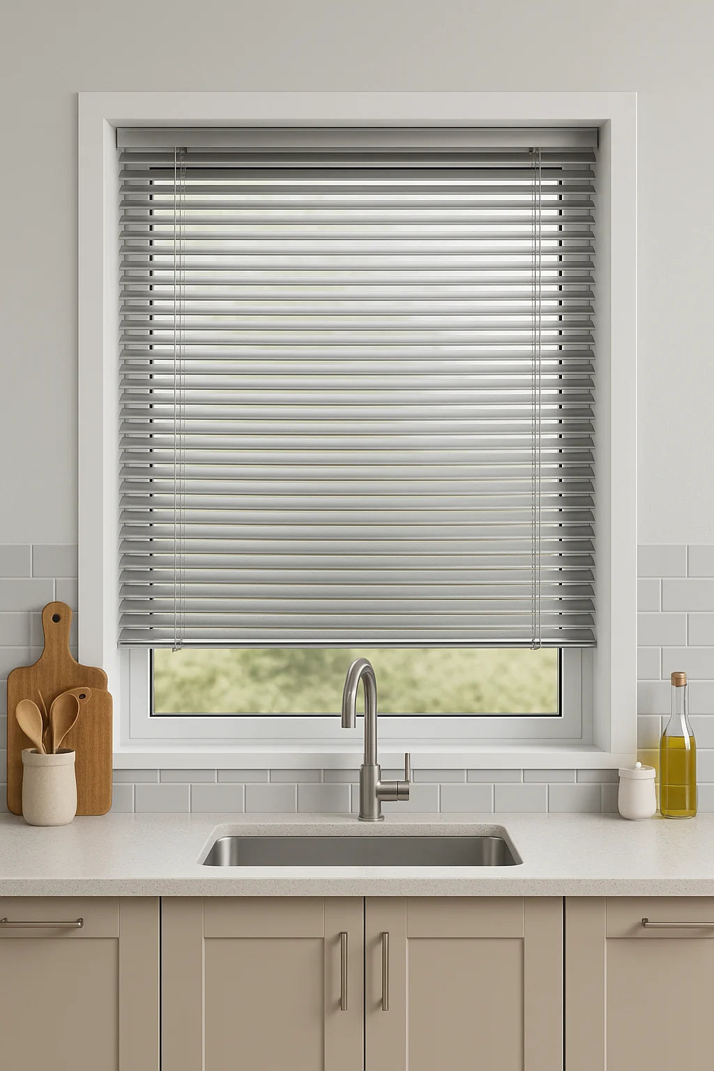 Brushed Nickel MetalVenetian Blind - 25mm