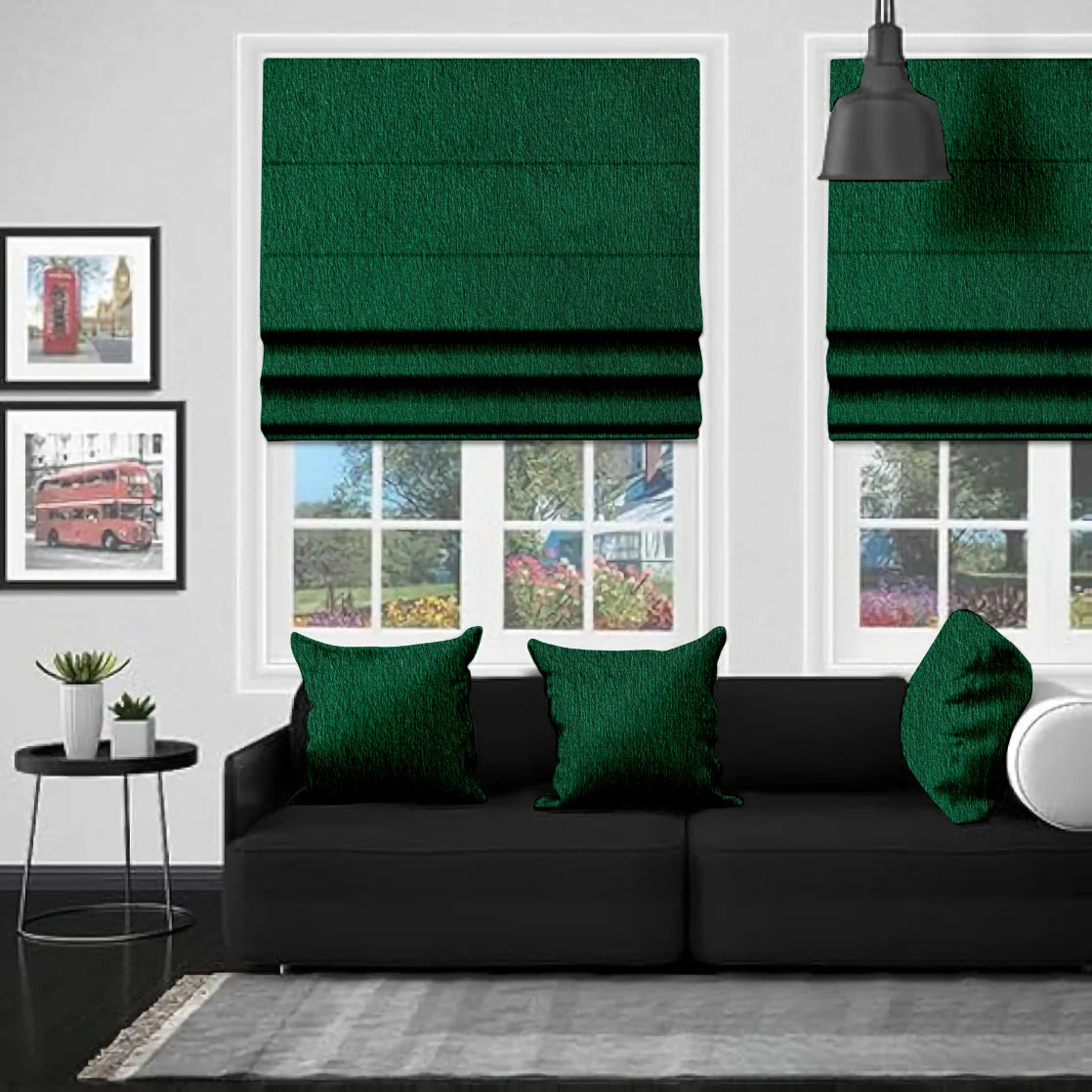 EB Bursa Soft Velvet Emerald Roman Blind