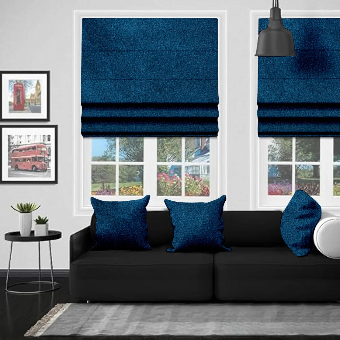 EB Bursa Velvet Blue Roman Blind