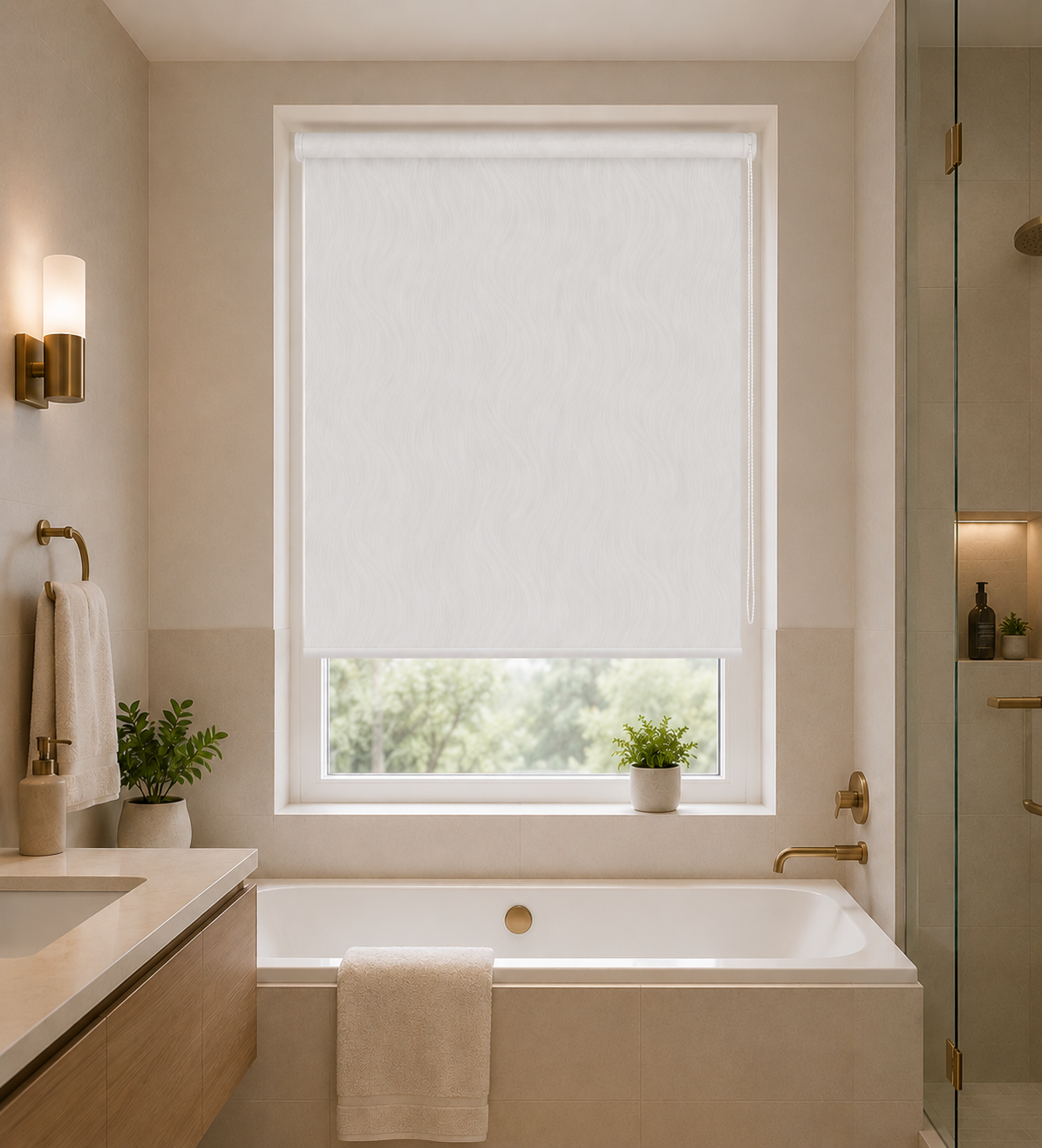 Luxury Cream - PVC Blackout Waterproof Roller Blind