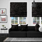 EB Chenille Black Roman Blind