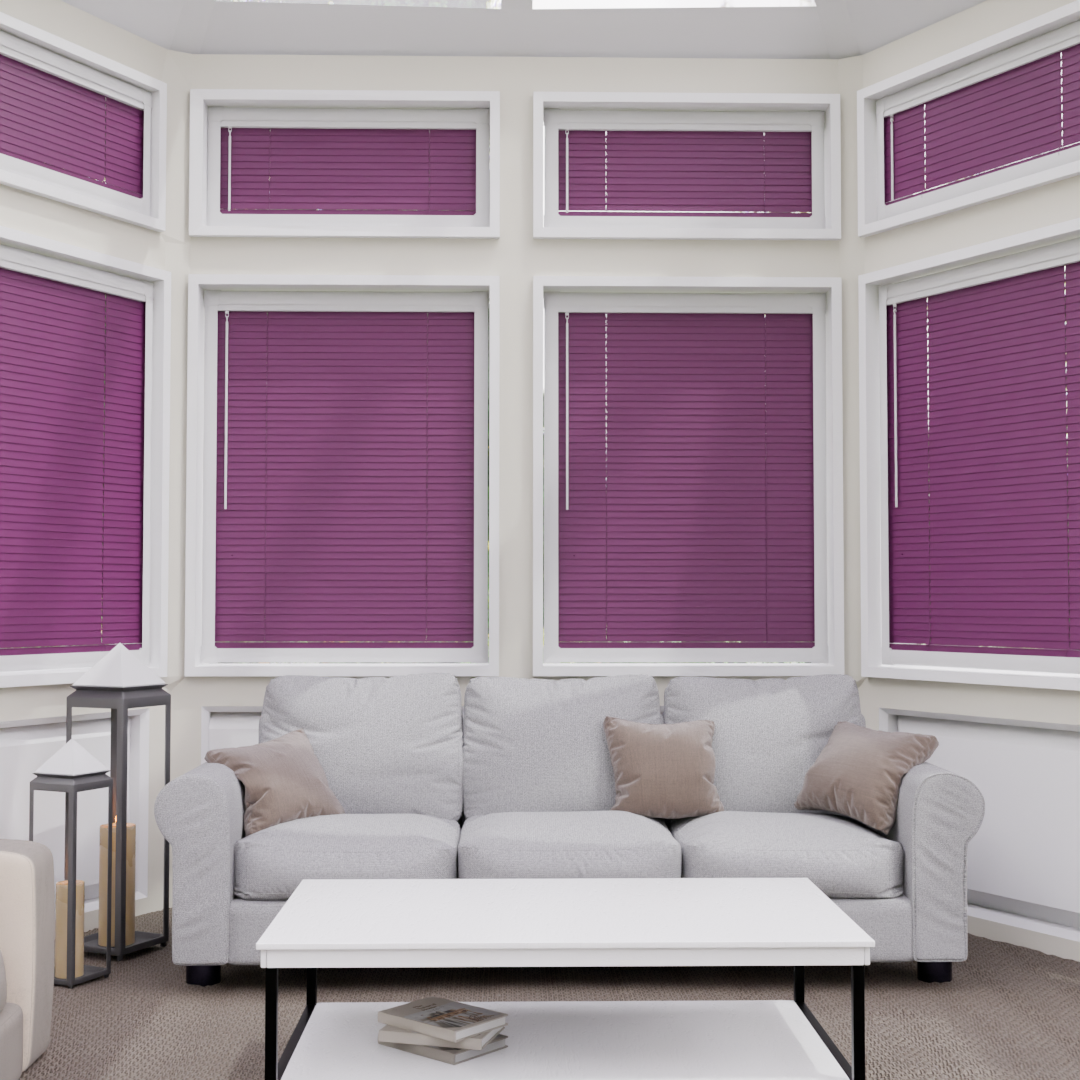 Perfect Fit No Drill Metal Blind - Damson- 25mm