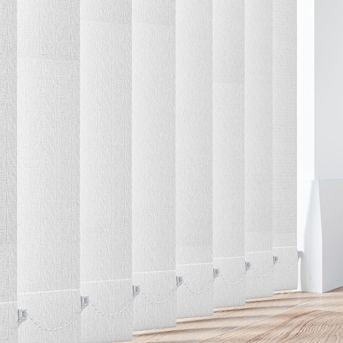 Feather Weave White Vertical Blind