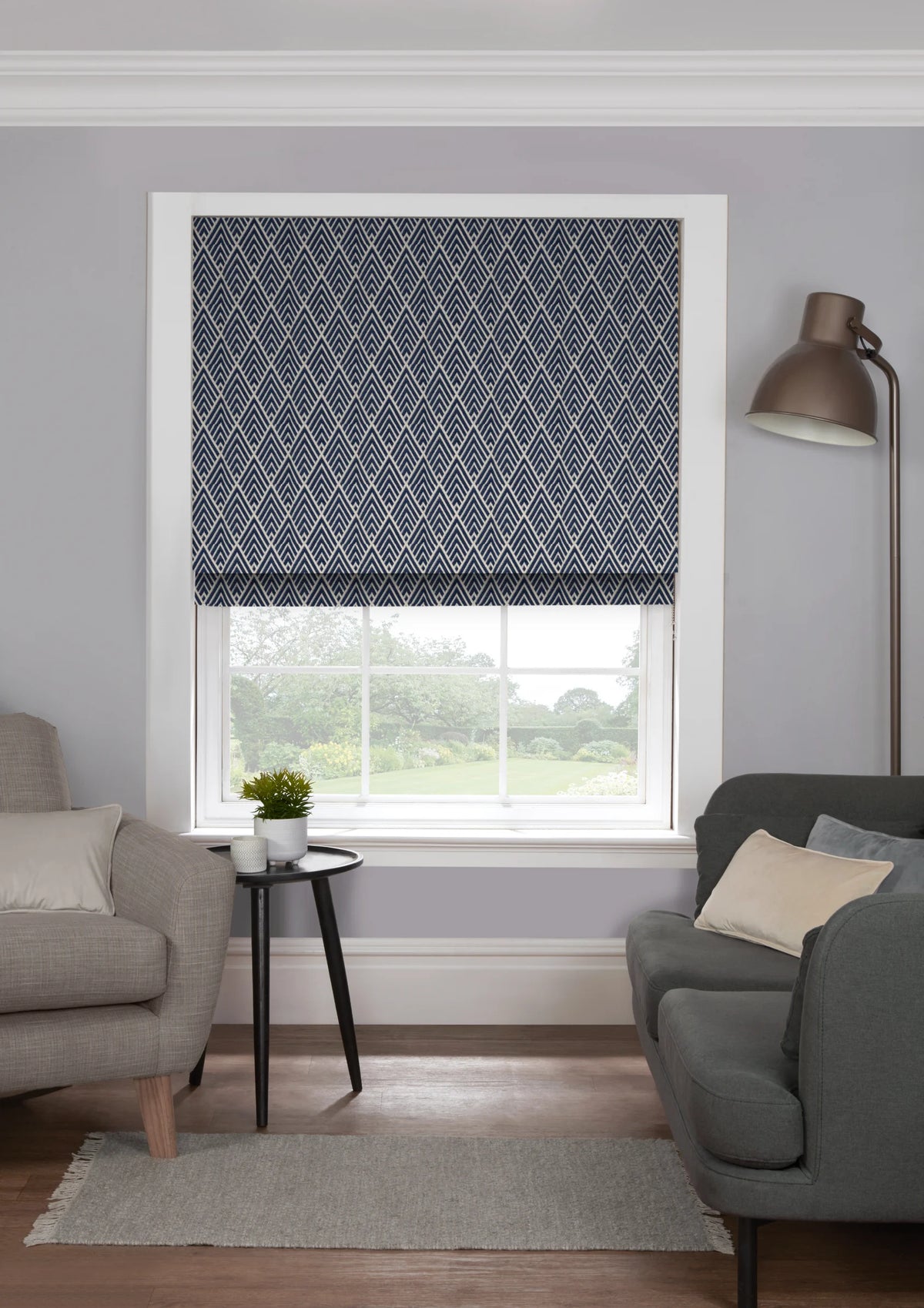 EB Geo Navy Roman Roman Blind