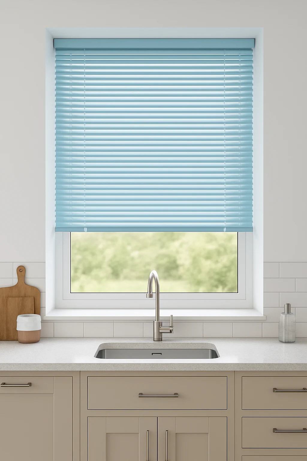 Ice Blue Metal Venetian Blind - 25mm