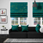 EB Izmir Teal Silver Roman Blind