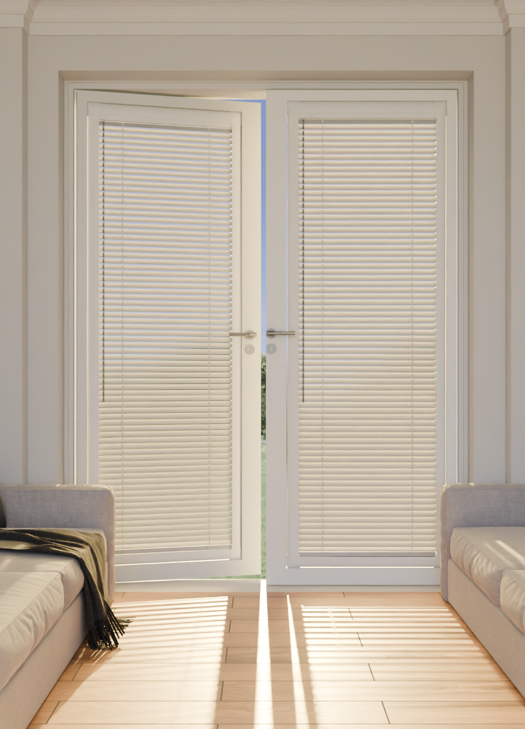 Perfect Fit No Drill Wooden blind - Kalm Grey - 25mm