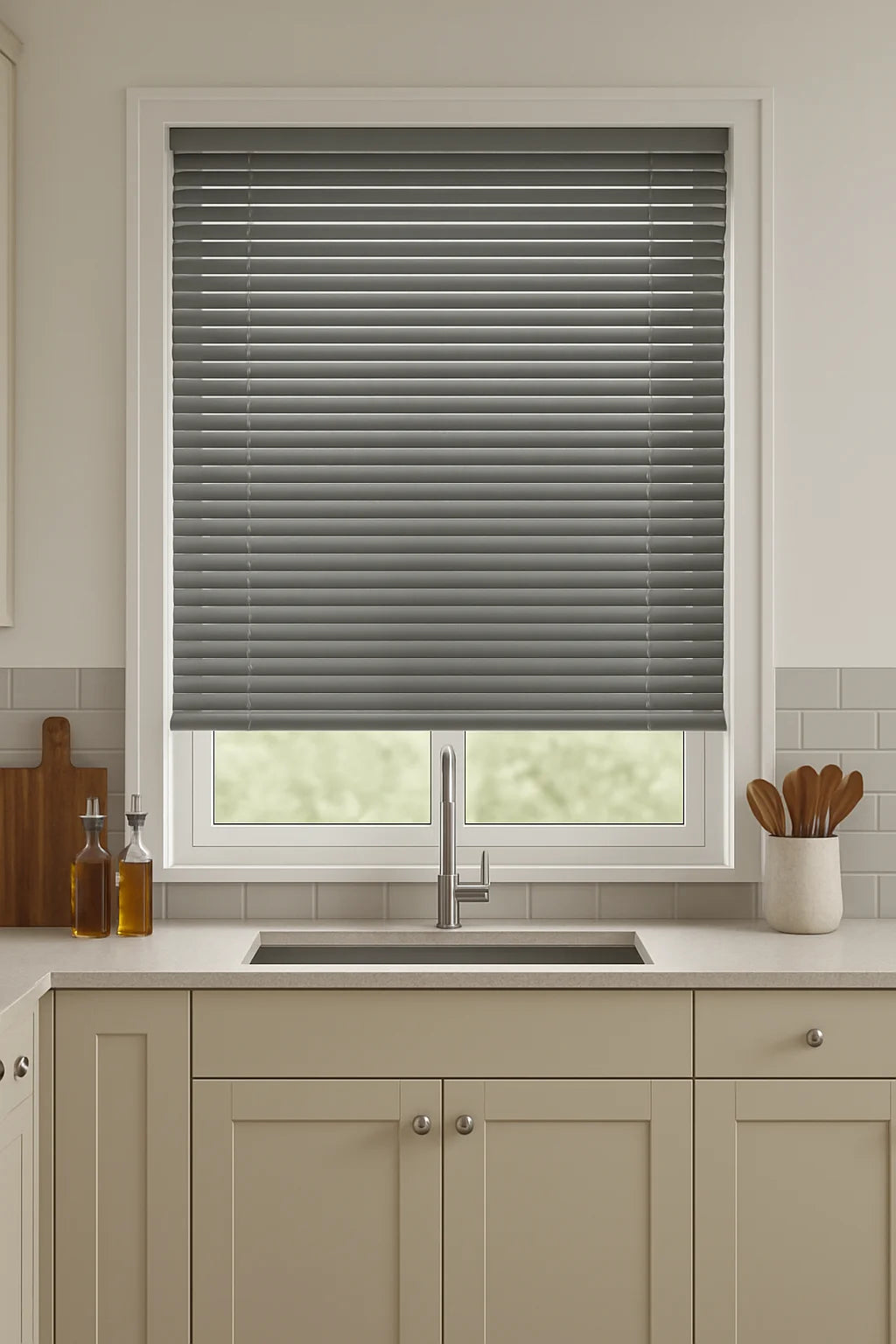Mid Grey Metal Venetian Blind - 25mm