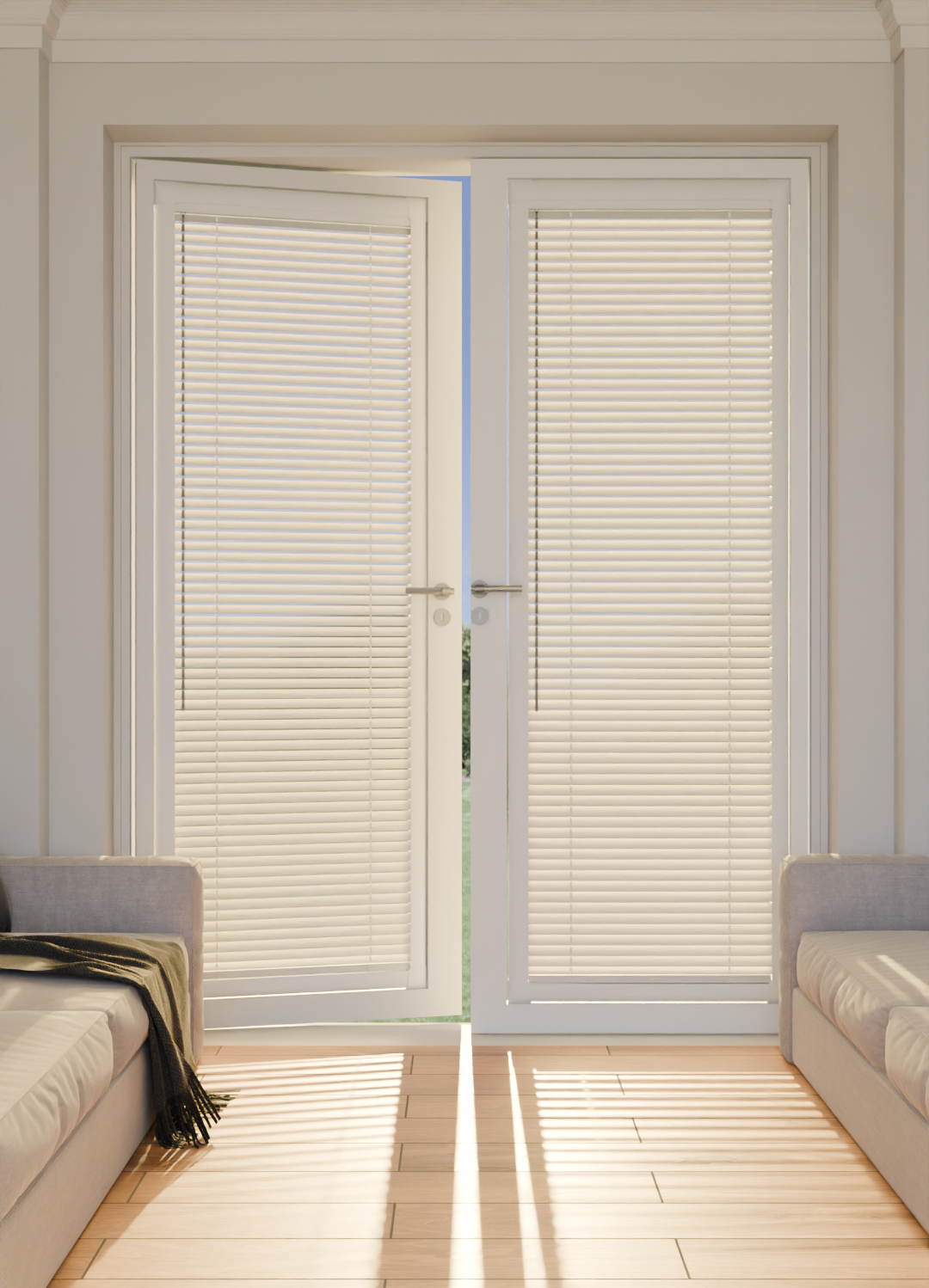 Perfect Fit No Drill Wooden blind - Mirren Cream - 25mm