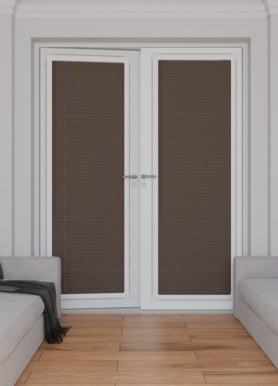 Perfect Fit No Drill Metal Blind - Mocha - 25mm