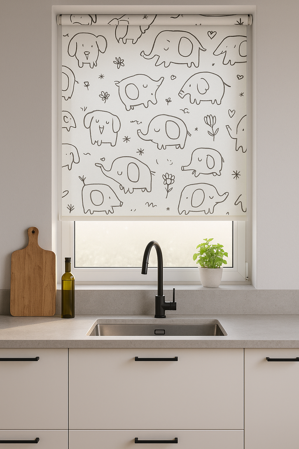 Nellie Grey Electrical Roller Blind