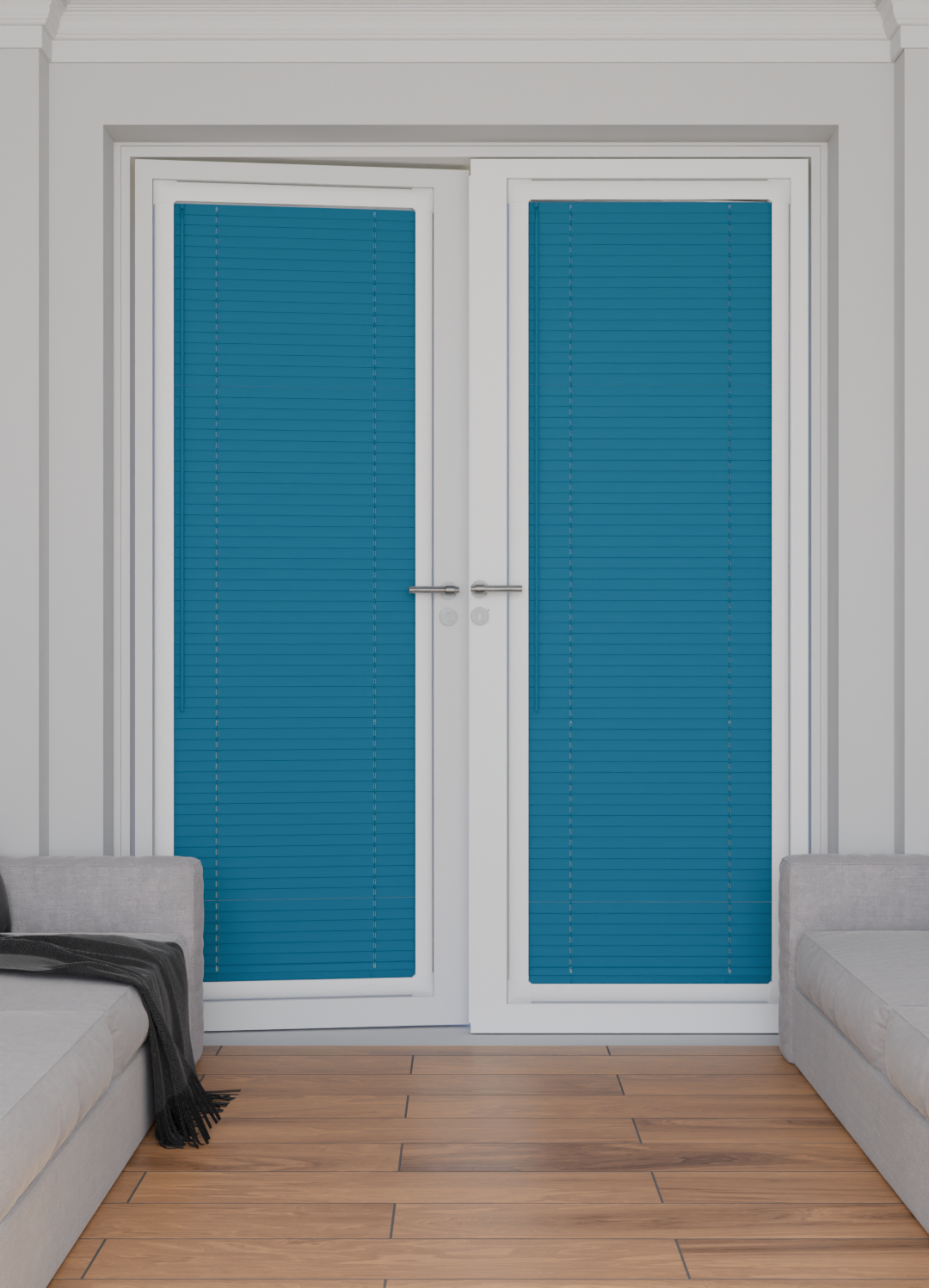 Perfect Fit No Drill Metal Blind - Oxford Blue - 25mm