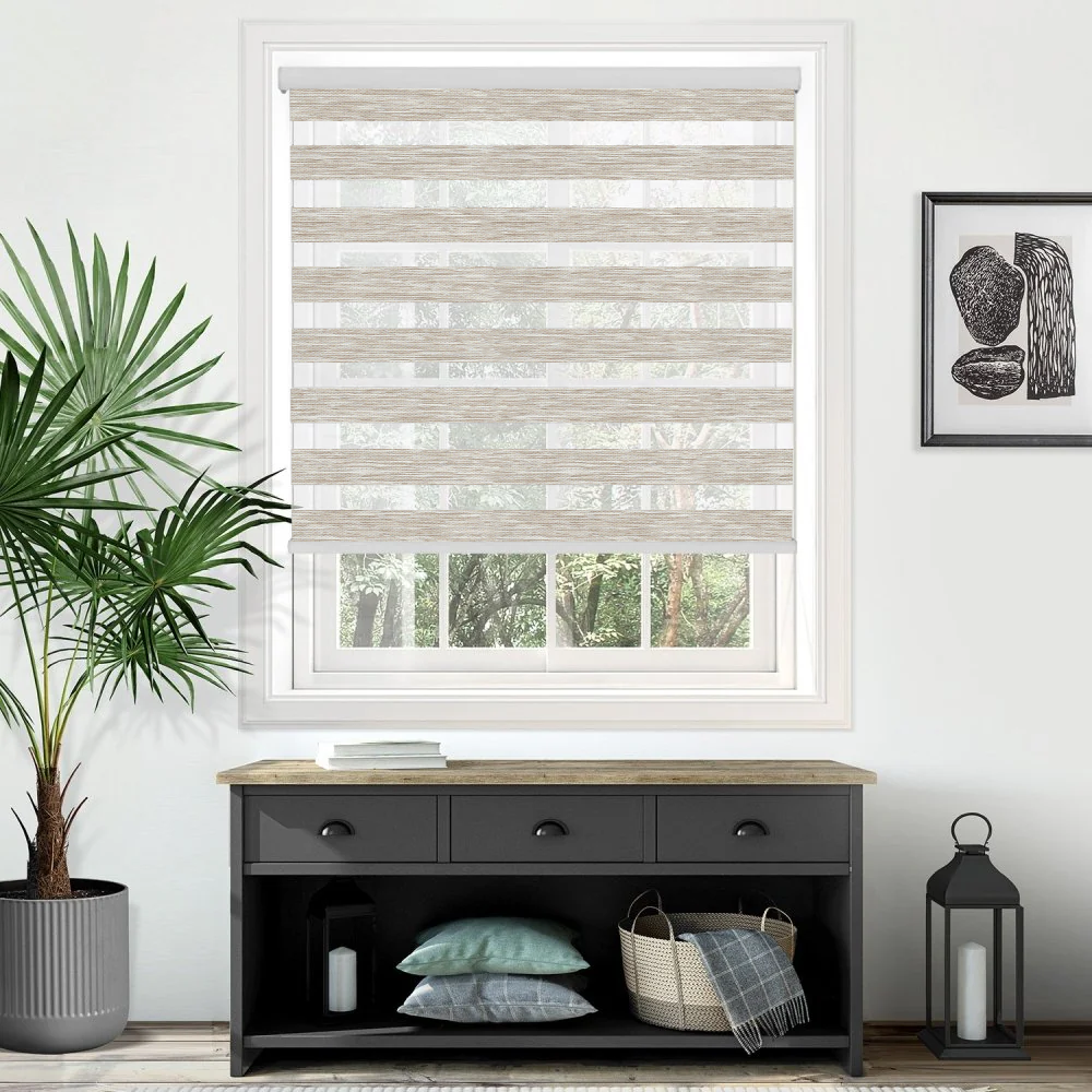 Palma Blackout Ecru Electrical Day and Night Blind