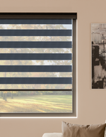 Blackout Pitch Charcoal Grey Motorised Day and Night Blind