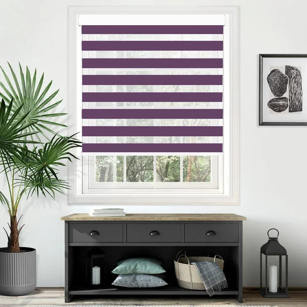 Plain Soft Purple - Electrical Day and Night Blinds