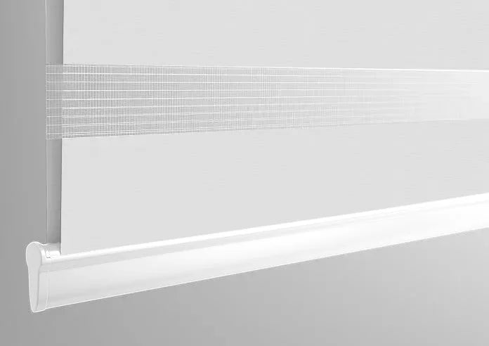 Plain Soft White Electrical Day and Night Blind