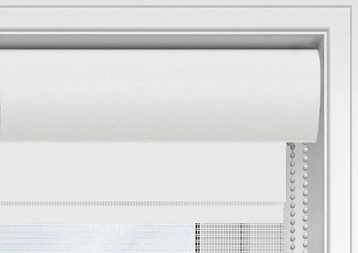 Plain Soft White Electrical Day and Night Blind