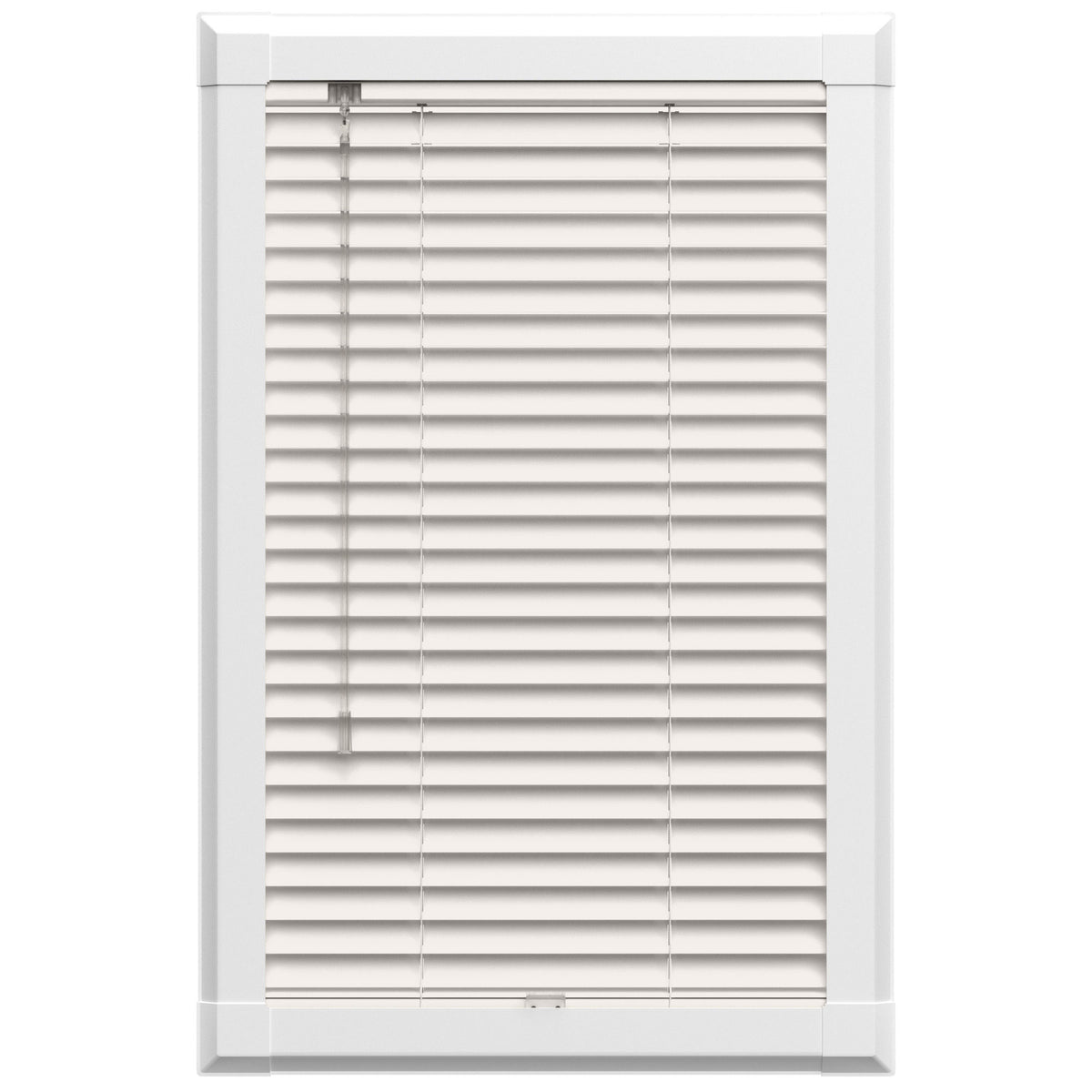 Perfect Fit No Drill Wooden blind - Polar Off White - 25mm