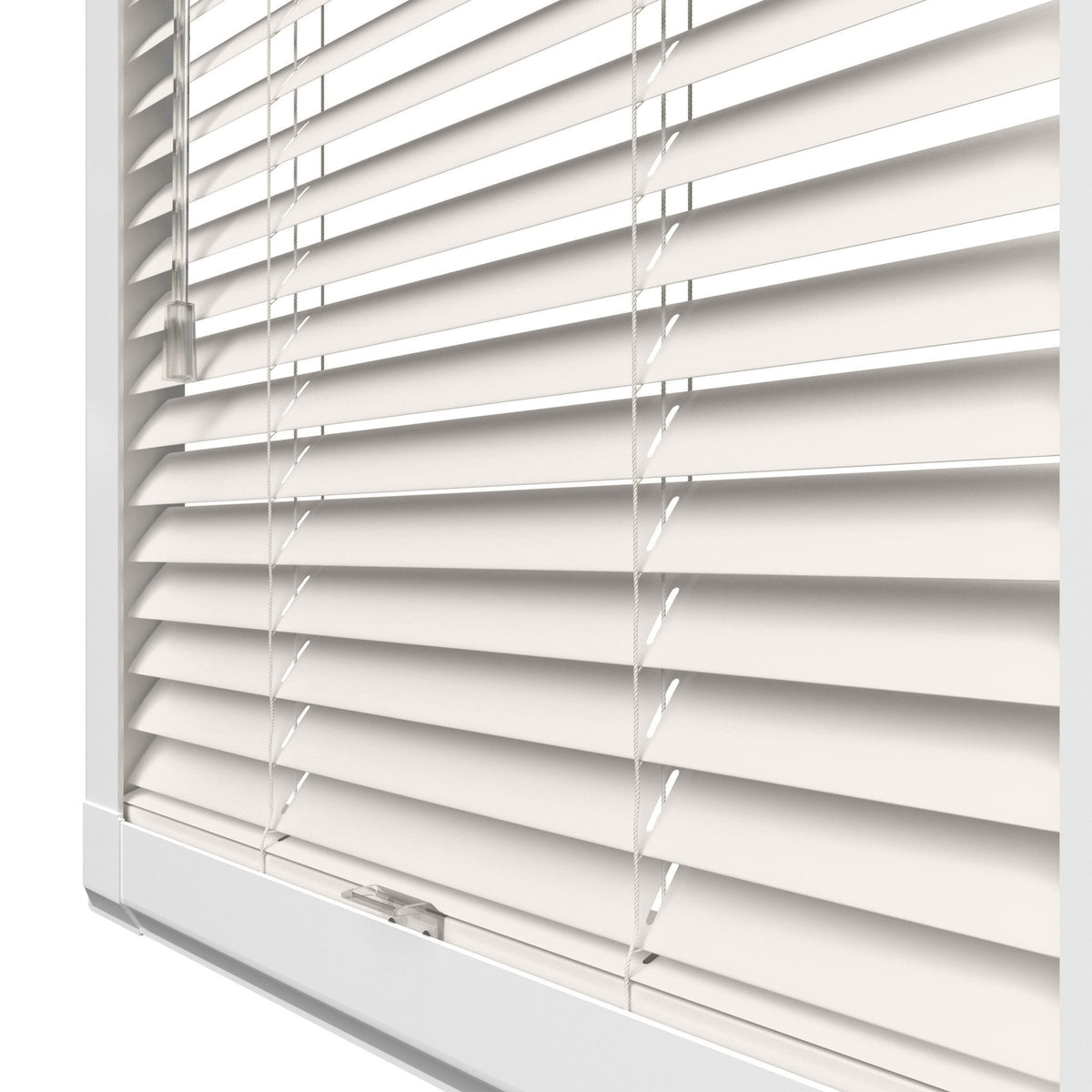 Perfect Fit No Drill Wooden blind - Polar Off White - 25mm