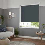 Insta Fit No Drill Iris Blackout Dark Grey Roller Blinds - Fit in 30 Secs