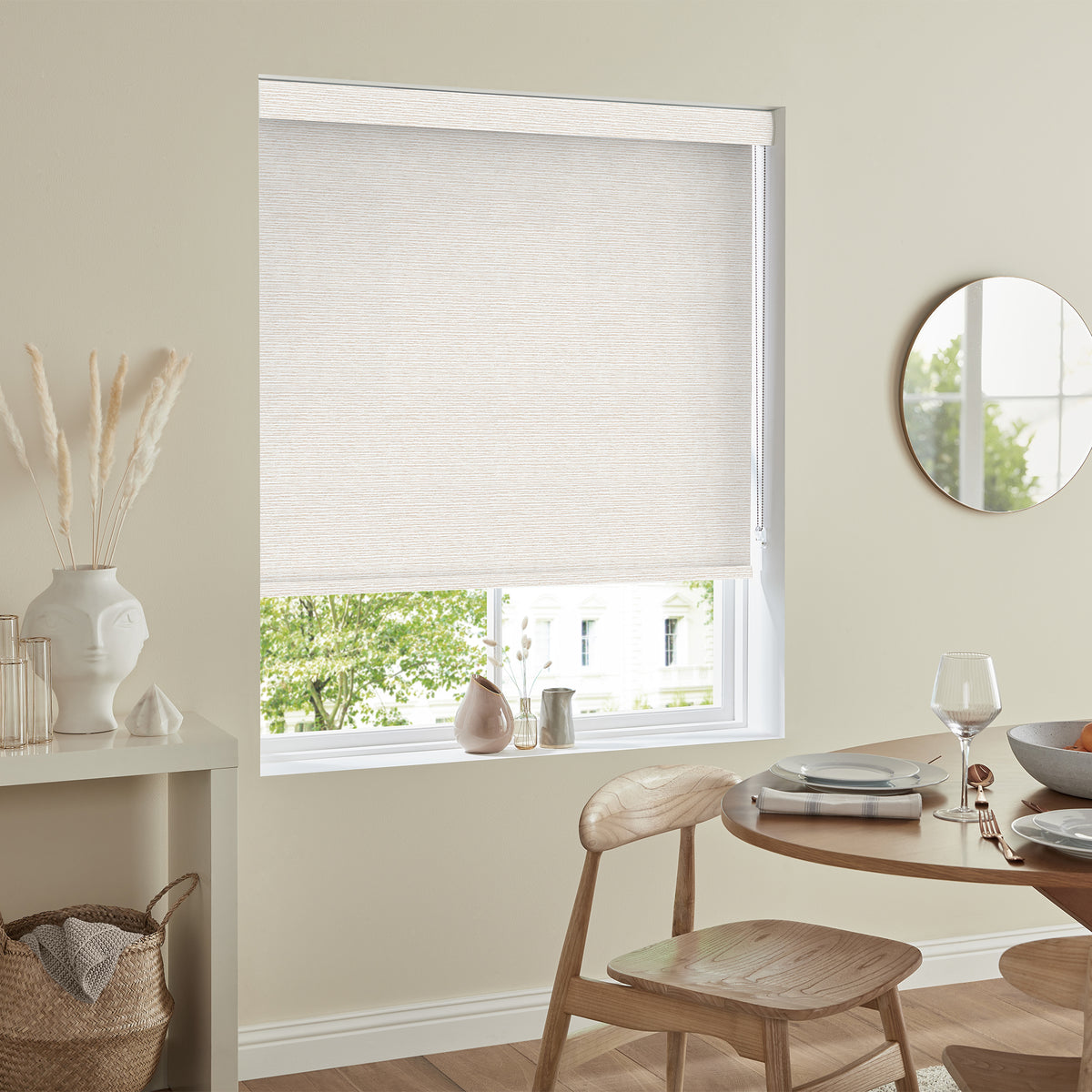 Insta Fit No Drill Wave Blackout Beige Roller Blinds- Fit in 30 Secs