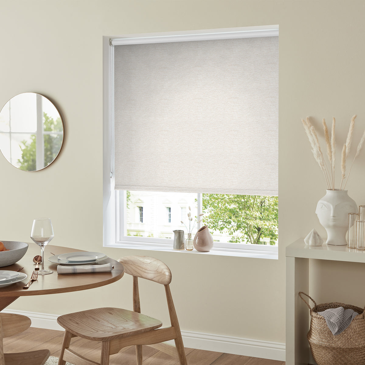 Insta Fit No Drill Wave Blackout Beige Roller Blinds- Fit in 30 Secs