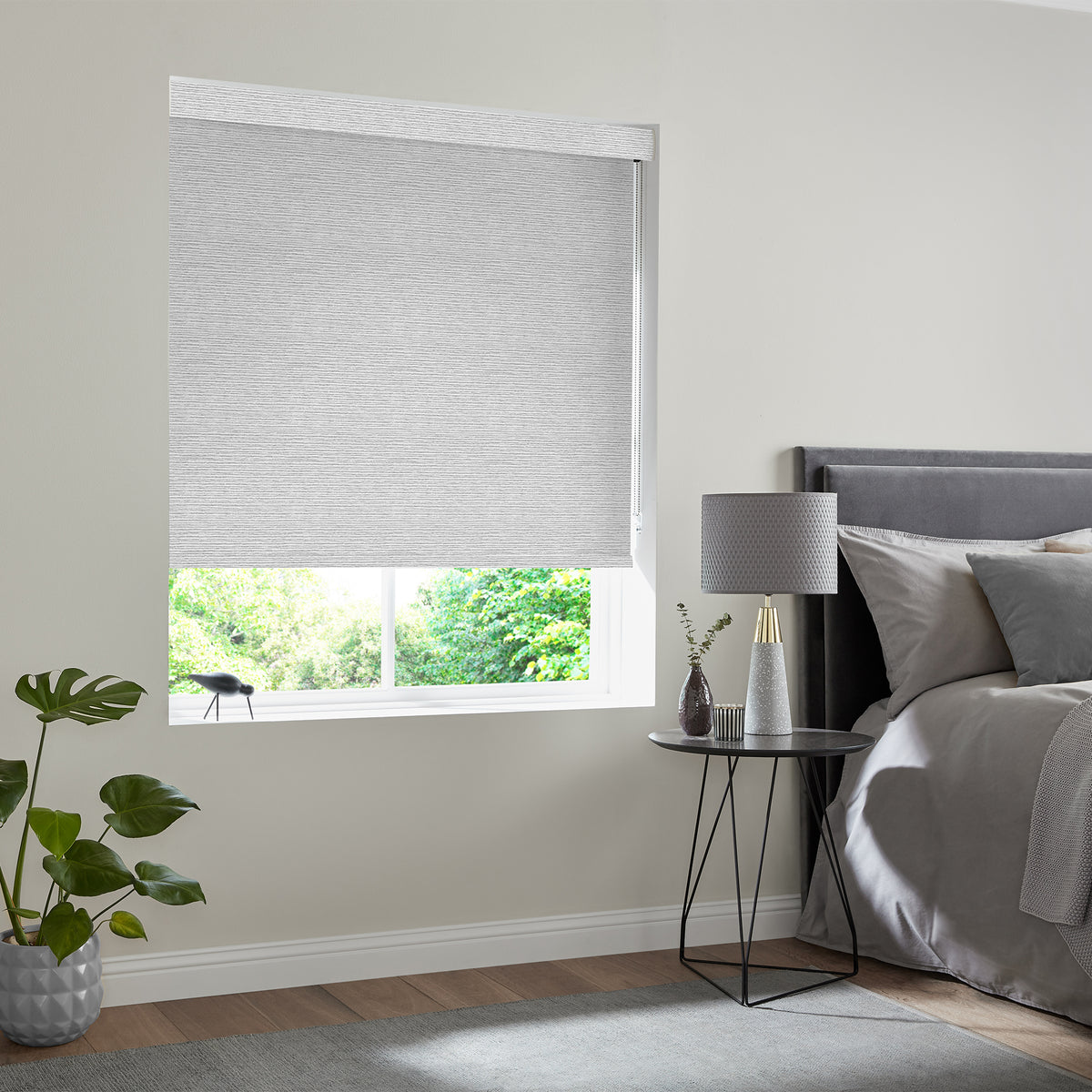 Insta Fit No Drill Wave Blackout Grey Roller Blinds - Fit in 30 Secs