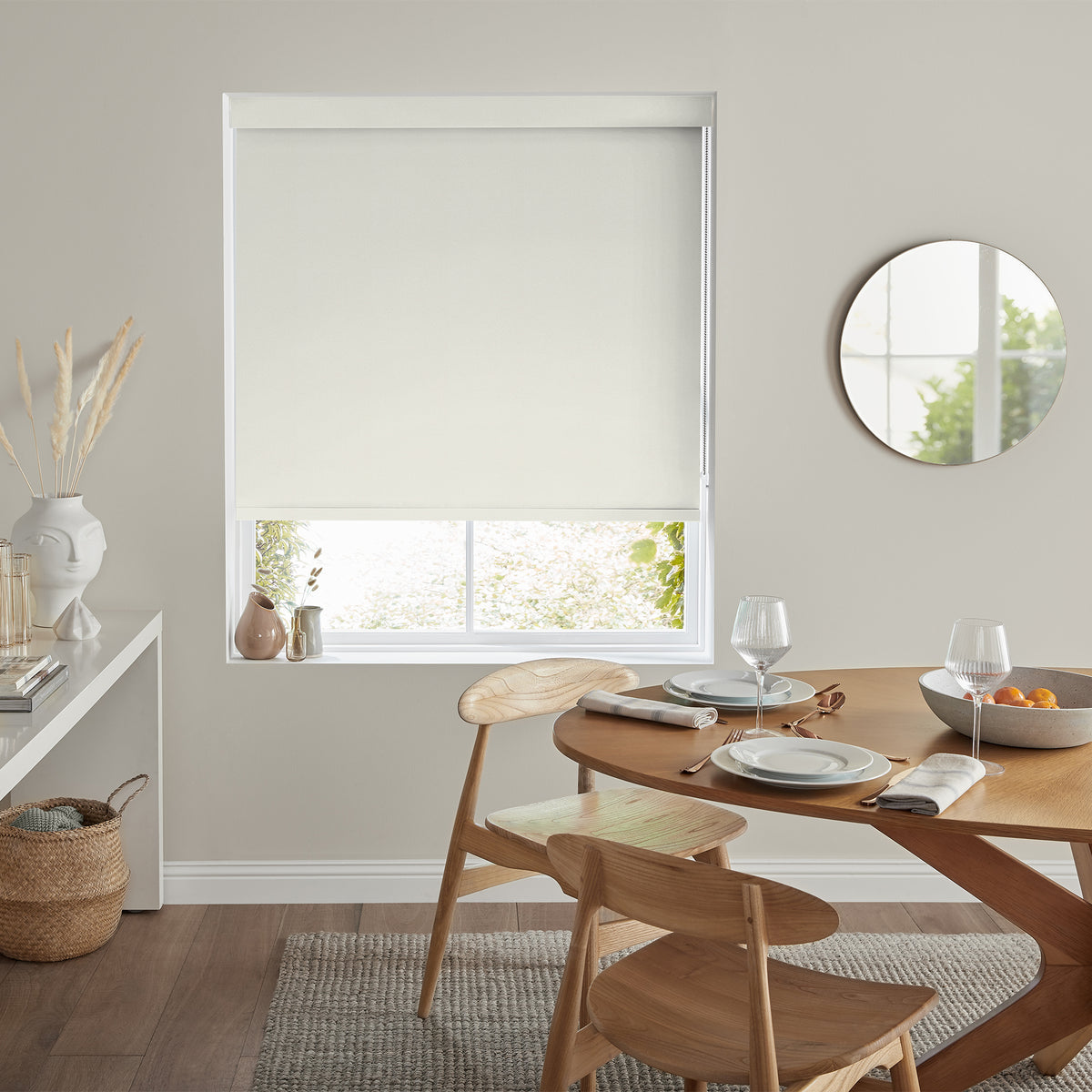 Insta Fit No Drill Petunia Blackout Beige Roller Blinds - Fit in 30 Secs