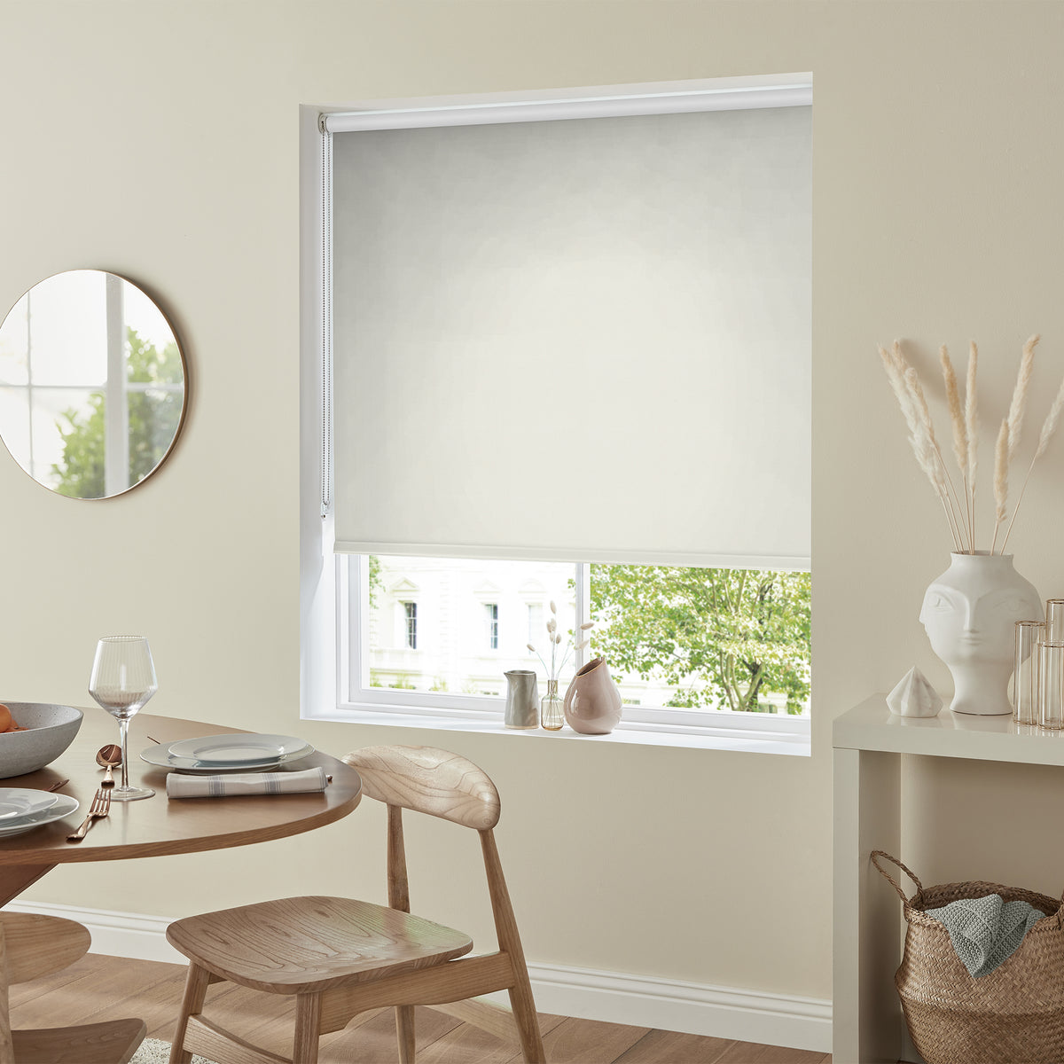 Insta Fit No Drill Petunia Blackout Beige Roller Blinds - Fit in 30 Secs