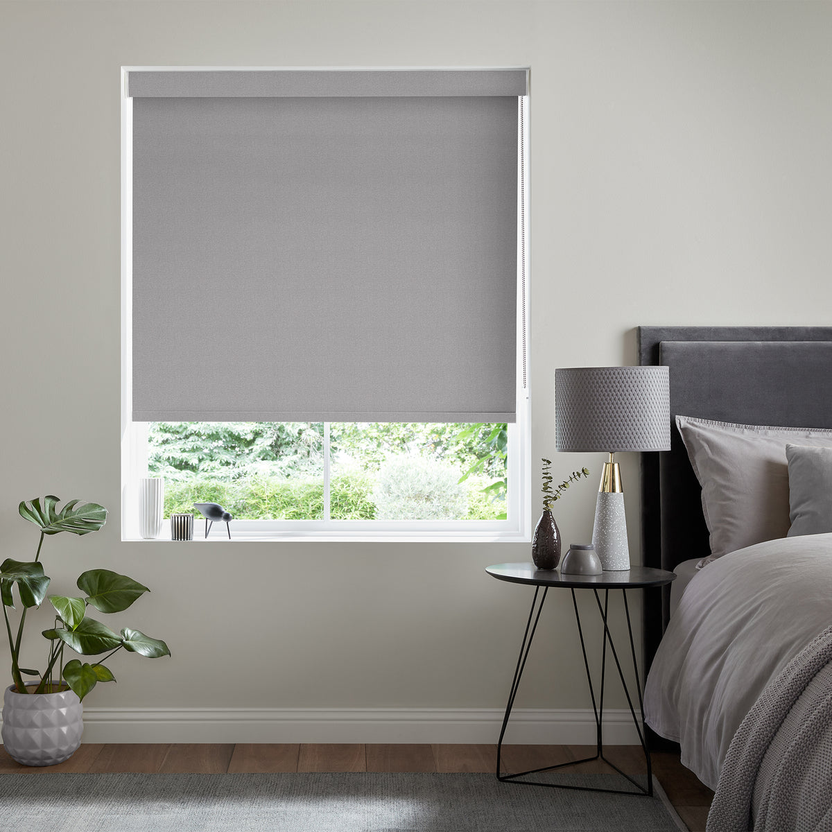 Insta Fit No Drill Petunia Blackout Grey Roller Blinds - Fit in 30 Secs