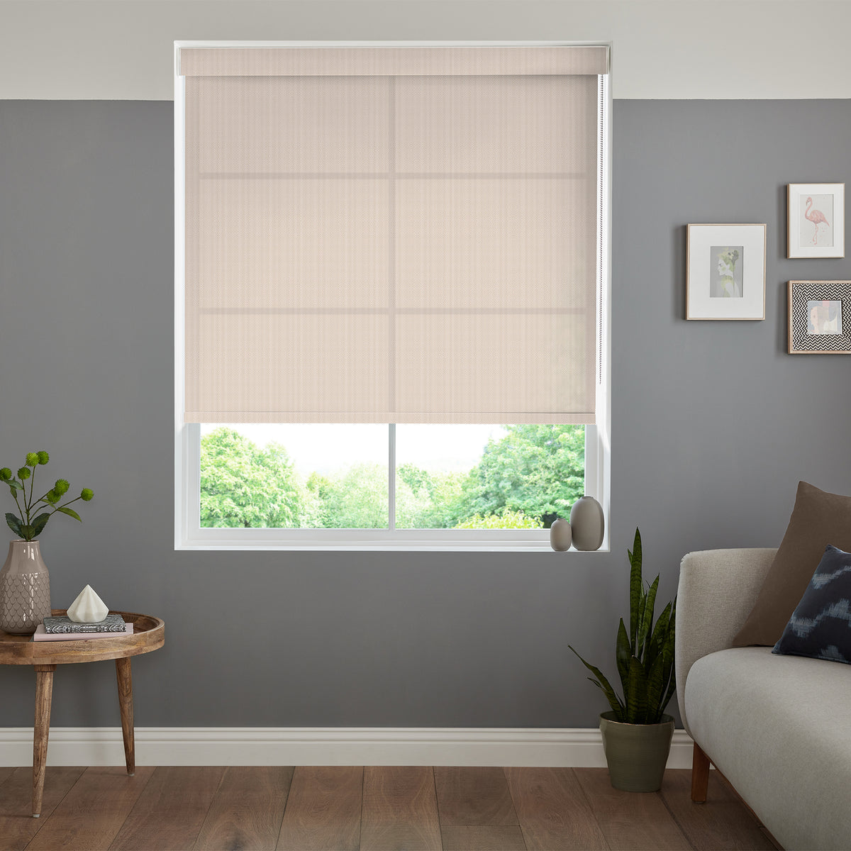 Insta Fit No Drill Azalea sheer Ivory Roller Blinds - Fit in 30 Secs