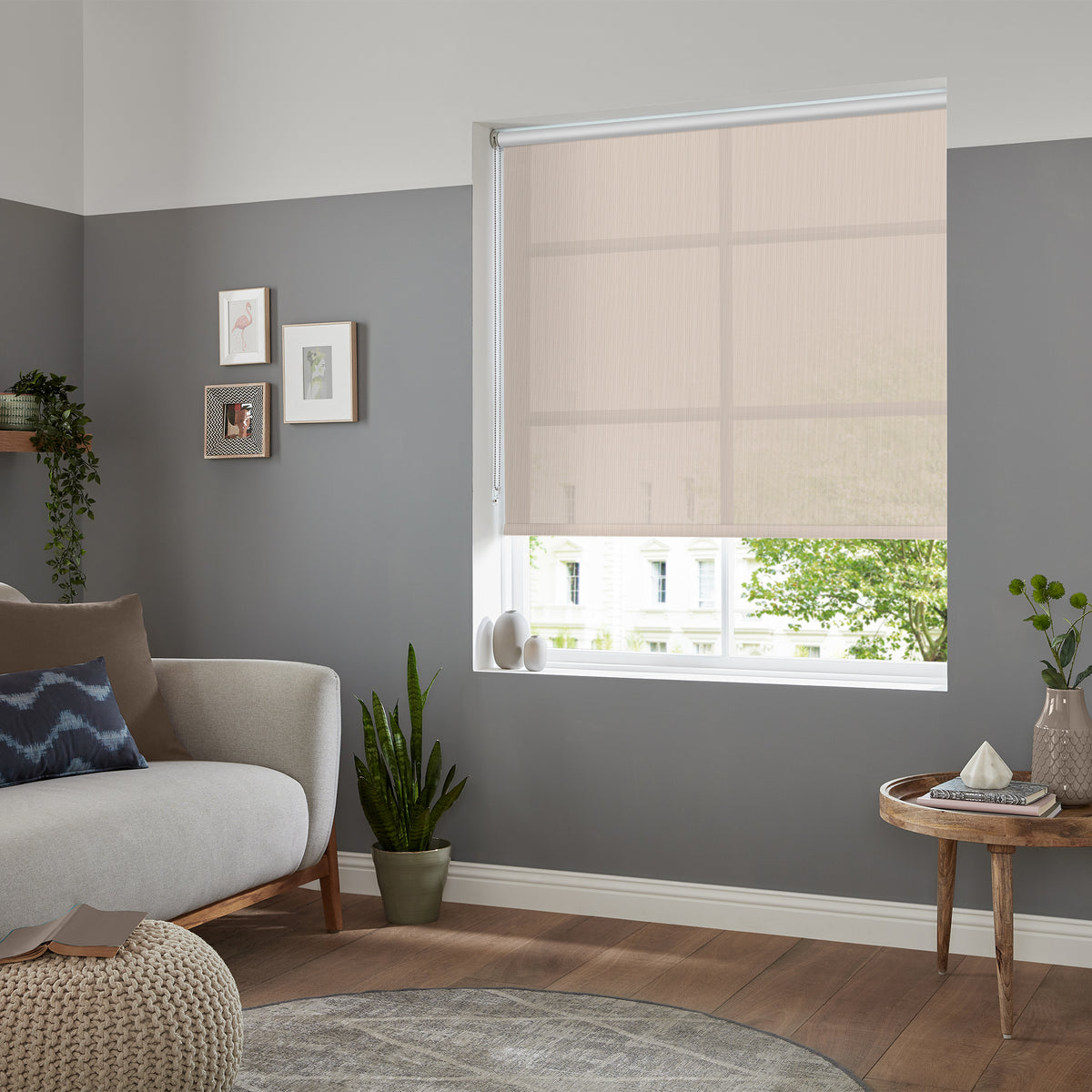 Insta Fit No Drill Azalea sheer Ivory Roller Blinds - Fit in 30 Secs