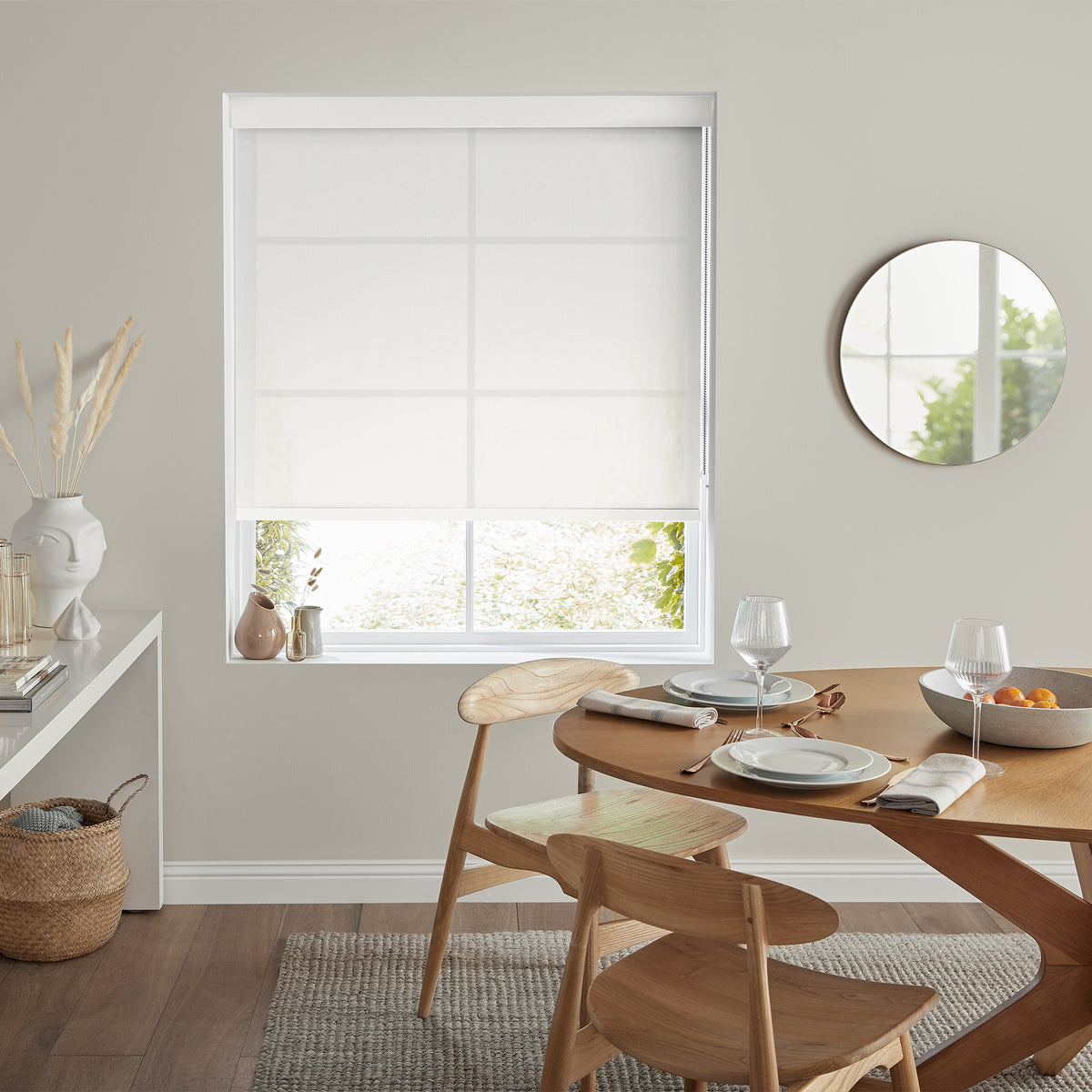 Insta Fit No Drill Azalea sheer 8% White Roller Blinds - Fit in 30 Secs