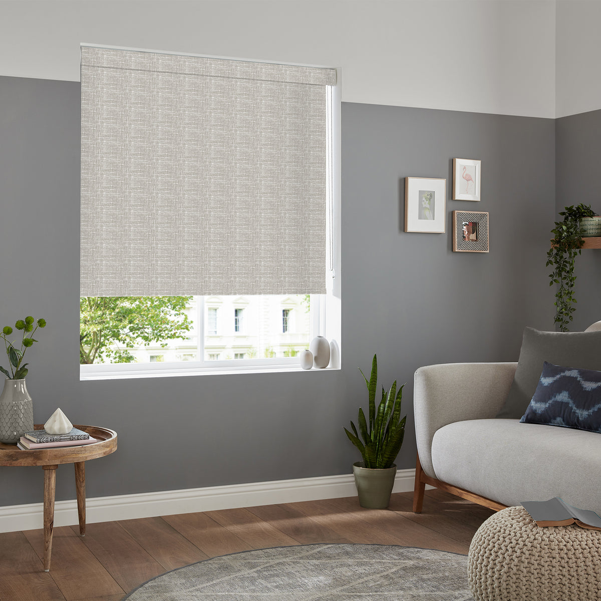 Insta Fit No Drill Verbena Blackout Taupe Roller Blinds - Fit in 30 Secs