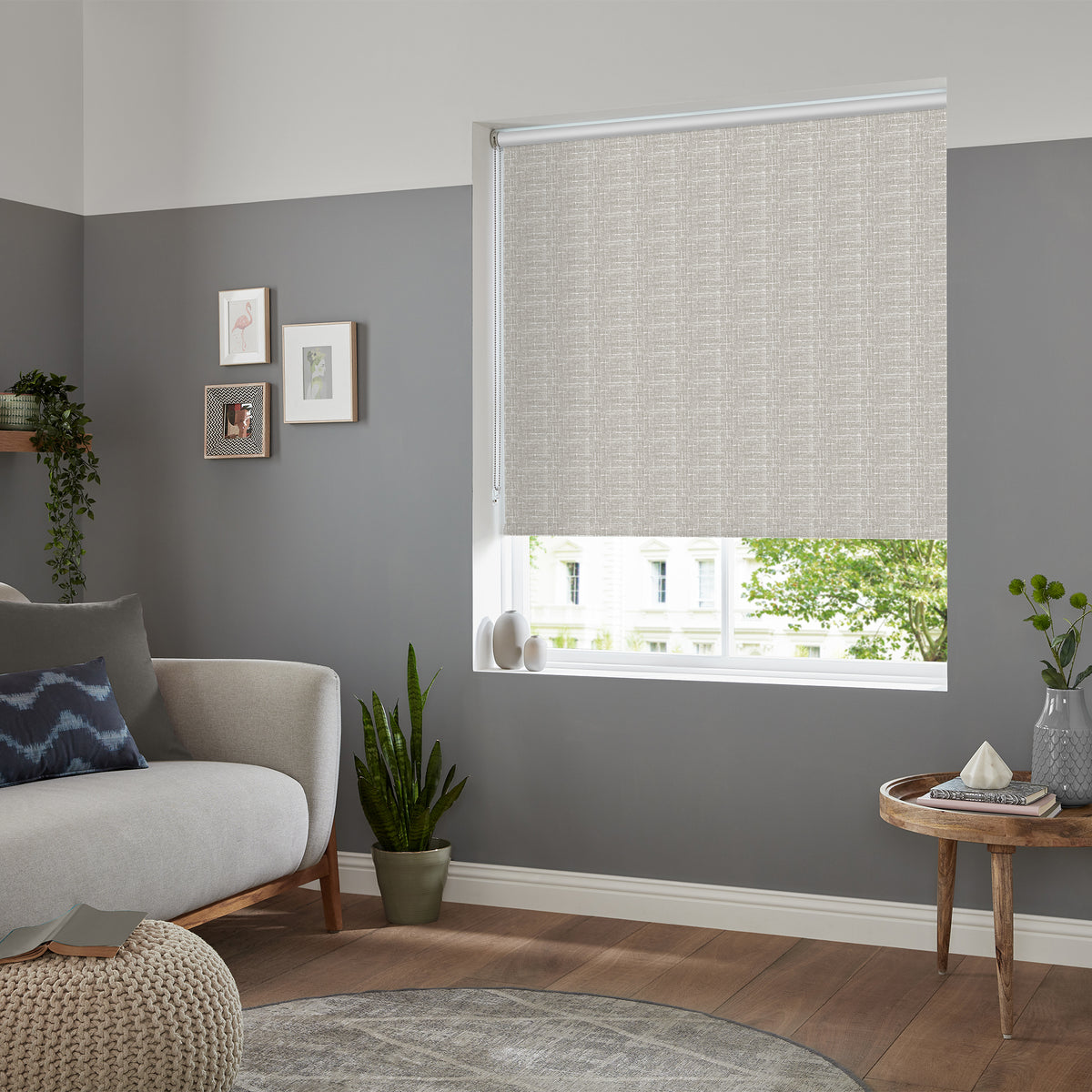 Insta Fit No Drill Verbena Blackout Taupe Roller Blinds - Fit in 30 Secs