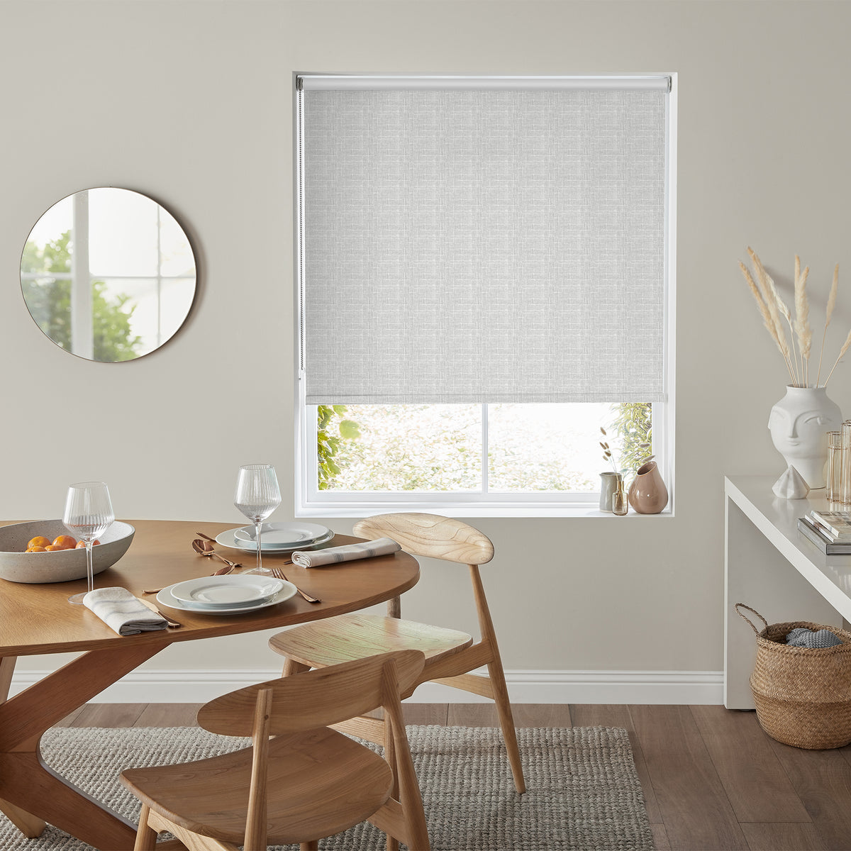 Insta Fit No Drill Verbena Blackout Silver Roller Blinds - Fit in 30 Secs