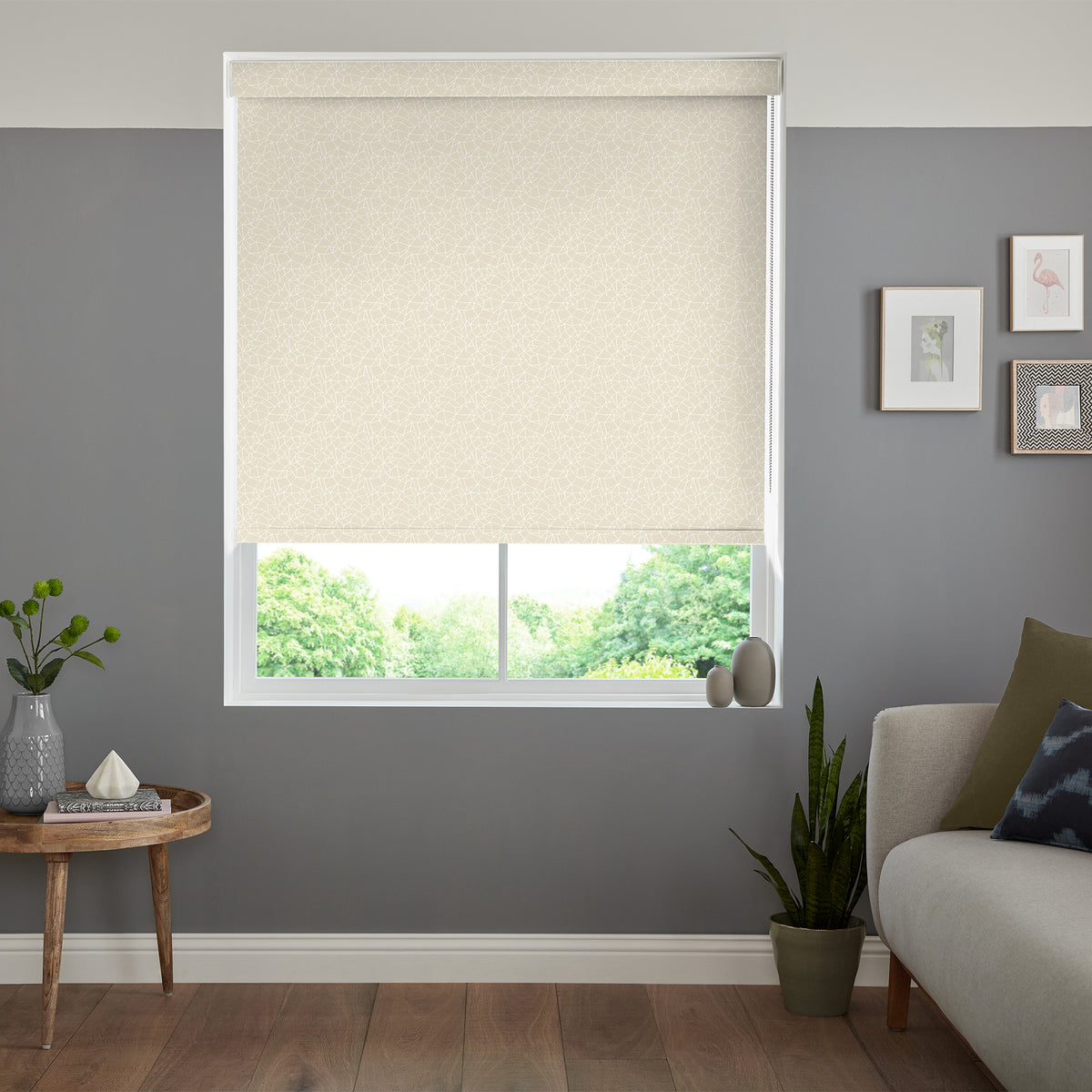 Insta Fit No Drill Zinnia Blackout Cream Roller Blinds - Fit in 30 Secs