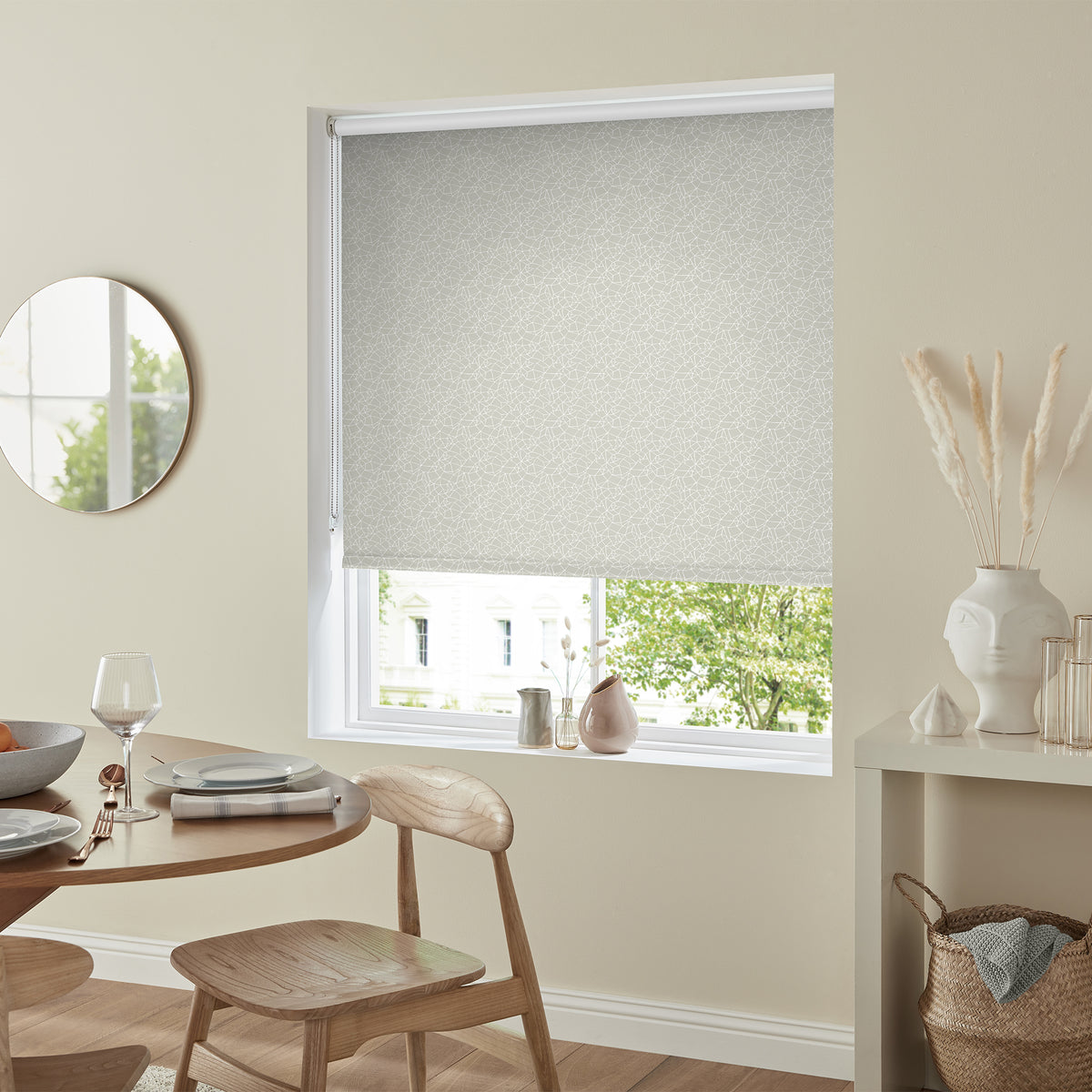 Insta Fit No Drill Zinnia Blackout Silver Roller Blinds - Fit in 30 Secs