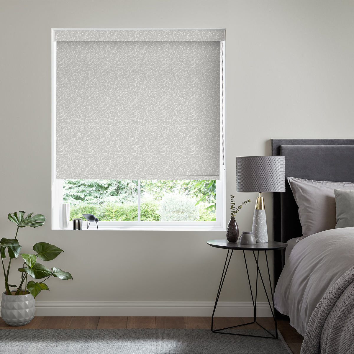 Insta Fit No Drill Zinnia Blackout Grey Roller Blinds - Fit in 30 Secs