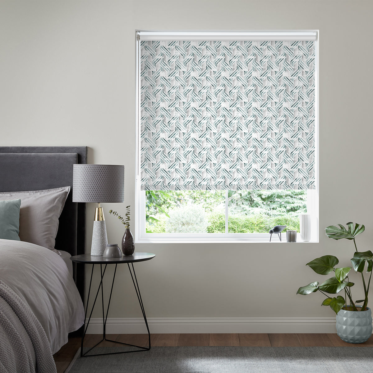 Insta Fit No Drill Simetric Blackout Jade Roller Blinds - Fit in 30 Secs
