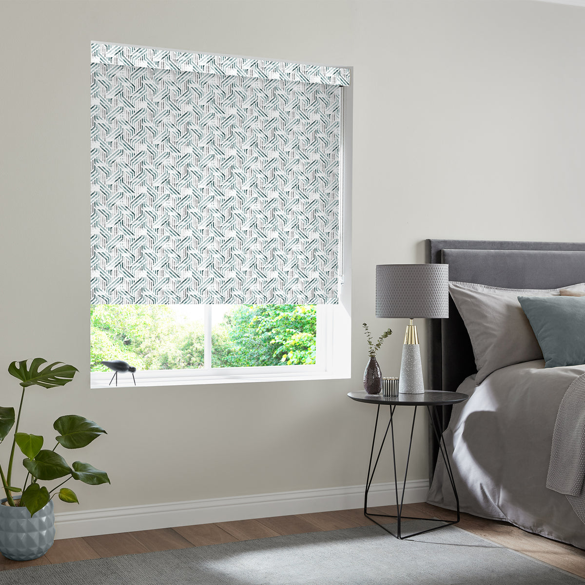 Insta Fit No Drill Simetric Blackout Jade Roller Blinds - Fit in 30 Secs