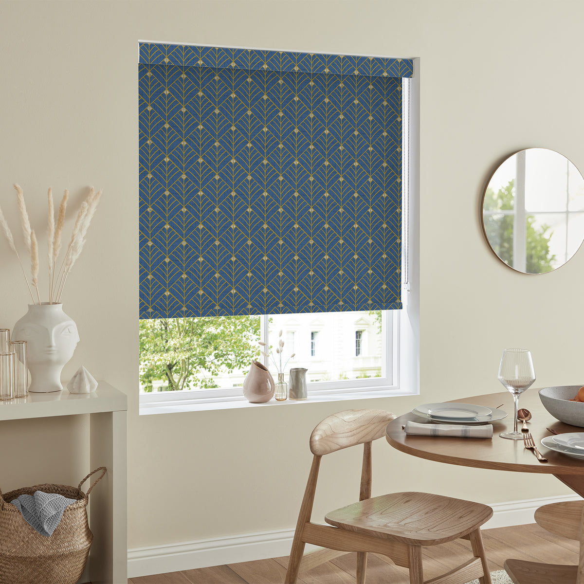 Insta Fit No Drill Yarrow Blackout Navy Roller Blinds - Fit in 30 Secs