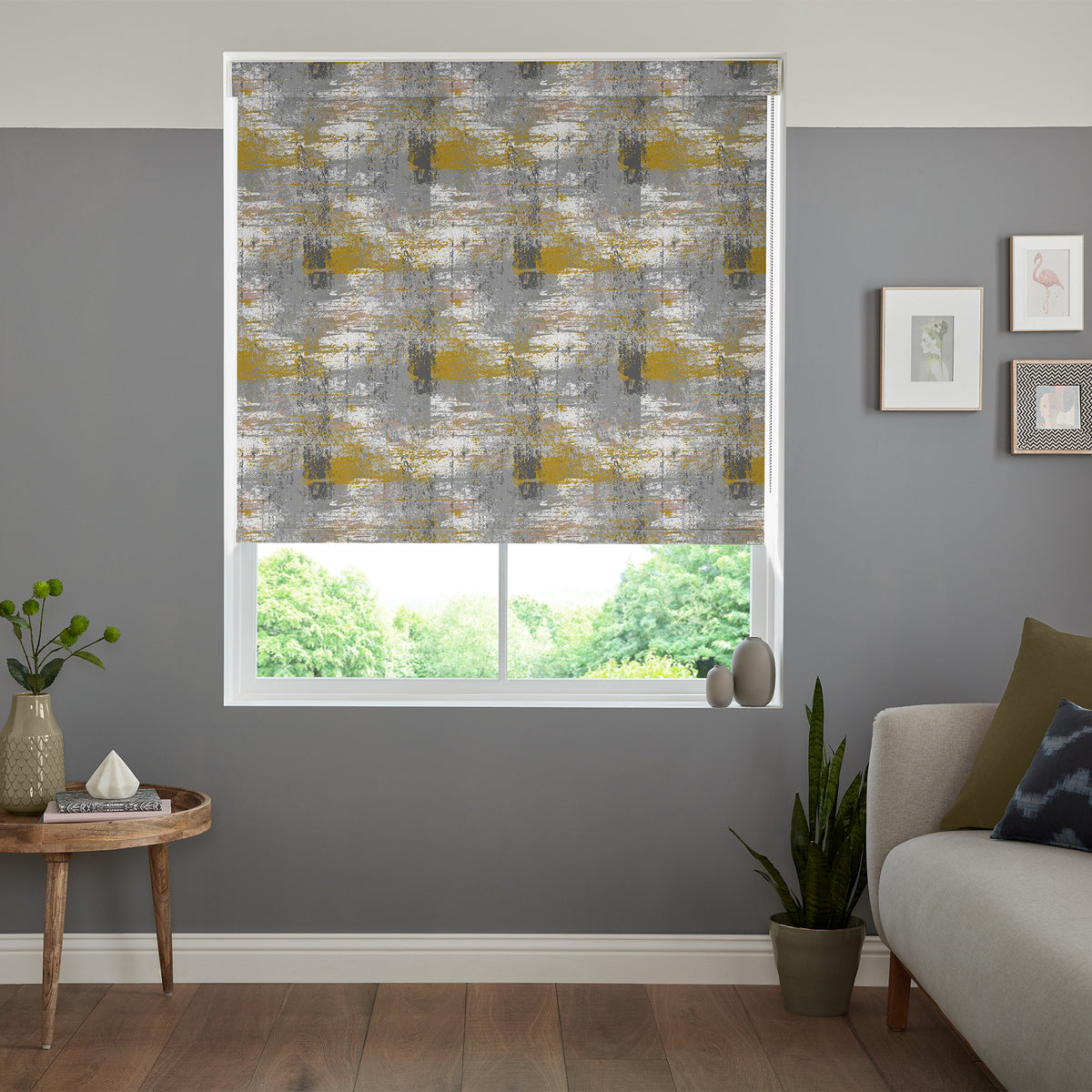 Insta Fit No Drill Adventure Blackout Gold Roller Blinds - Fit in 30 Secs