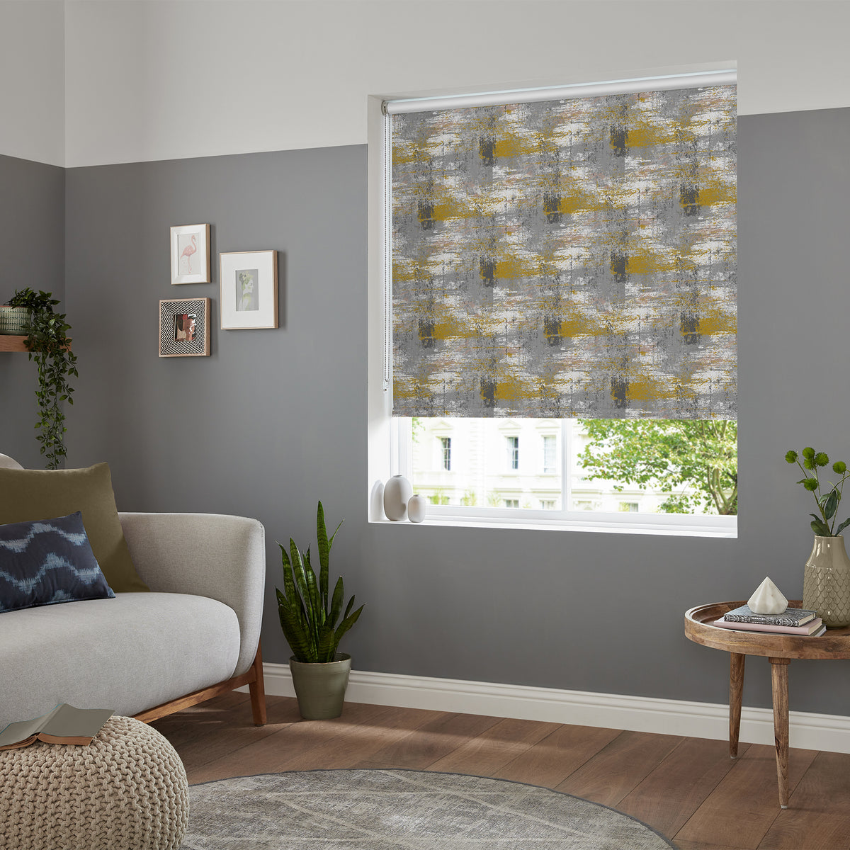 Insta Fit No Drill Adventure Blackout Gold Roller Blinds - Fit in 30 Secs